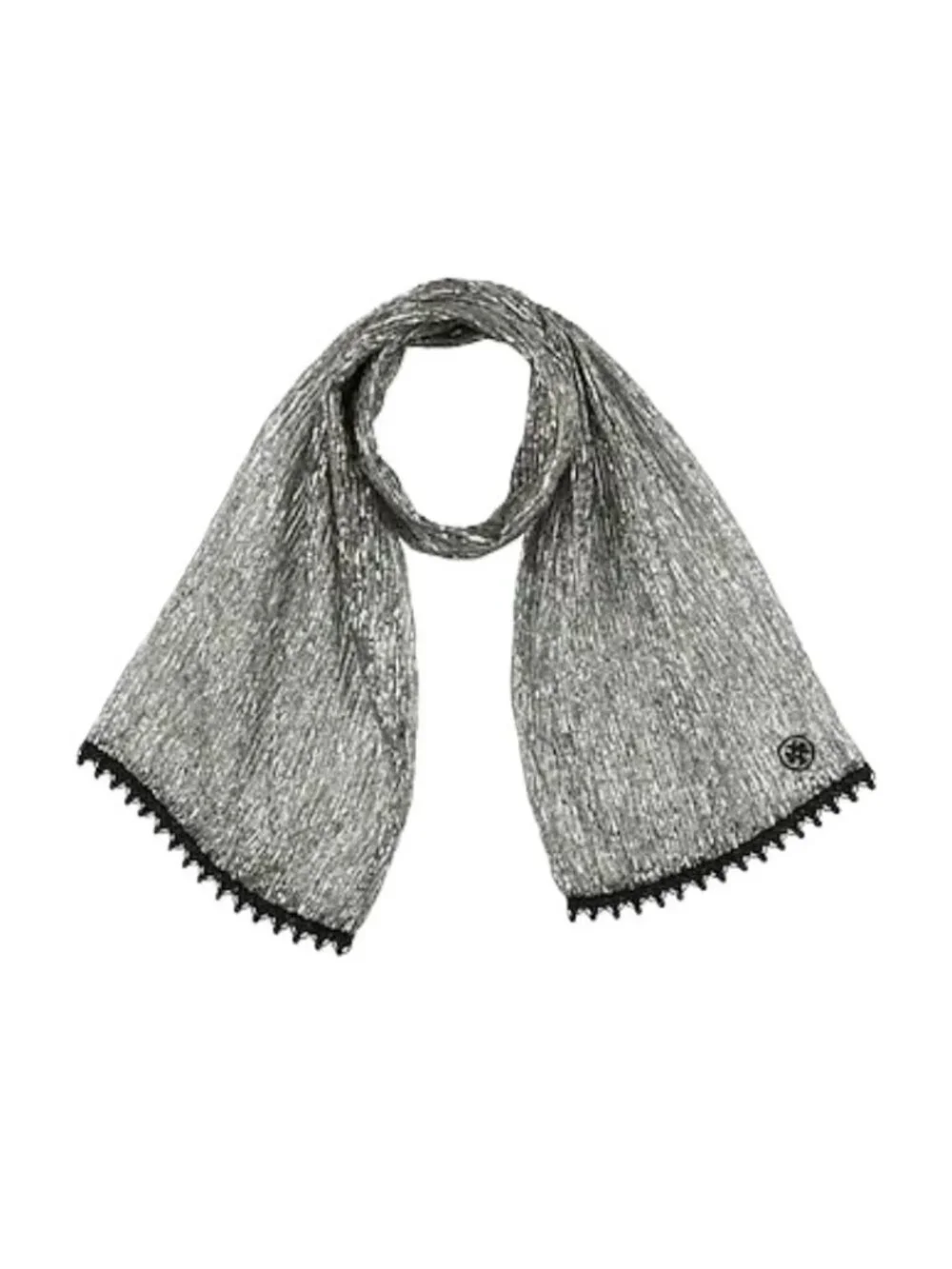 Tory Burch Silver Gold Lame Beaded Scarf Party Event Lightweight